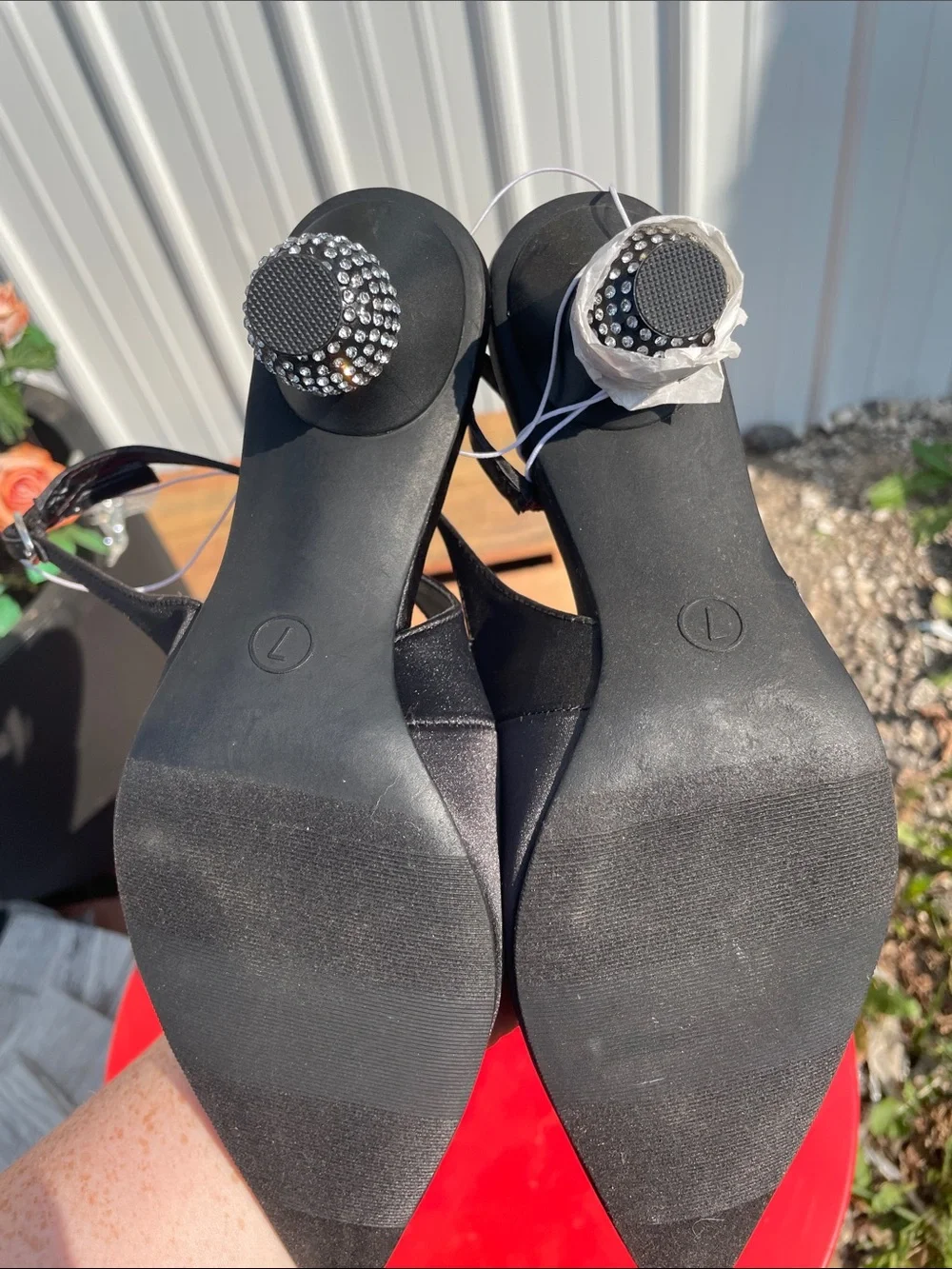 a new day Black Pointed Slingback Heels